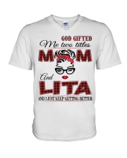 Mom And Lita - Red 2022 .Png V-Neck T-Shirt tile