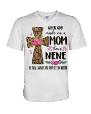Mom Then A Nene - Cross 2 V-Neck T-Shirt tile