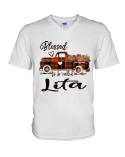 Blessed To Be Called Lita - Autumn V-Neck T-Shirt tile