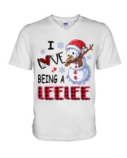 I Love Being A Leelee - Xmas V-Neck T-Shirt tile