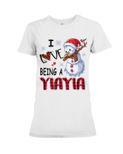 I Love Being A Yiayia - Xmas Premium Fit Ladies Tee tile