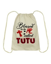 Blessed To Be Called Tutu - Red Drawstring Bag tile