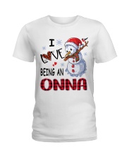 I Love Being An Onna - Xmas Ladies T-Shirt tile