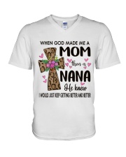Mom Then a Nana - Cross V-Neck T-Shirt tile