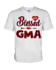 Blessed Gma - Red V-Neck T-Shirt tile