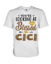 One Blessed Cici - Leo V-Neck T-Shirt tile