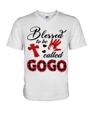 Blessed To Be Called Gogo - Red V-Neck T-Shirt tile