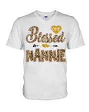 Blessed Nannie - Leo V-Neck T-Shirt tile