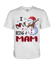 I Love Being A Mam - Xmas V-Neck T-Shirt tile