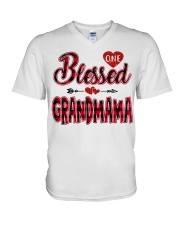 Blessed Grandmama - Red V-Neck T-Shirt tile