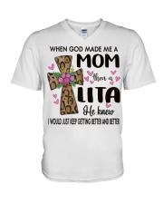 Mom Then A Lita - Cross V-Neck T-Shirt tile
