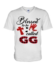 Blessed To Be Called Gg - Red V-Neck T-Shirt tile