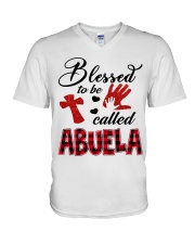 Blessed To Be Called Abuela - Red V-Neck T-Shirt tile