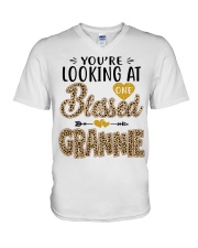 One Blessed Grannie - Leo V-Neck T-Shirt tile