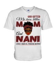 Mom And Nani Rock Them Both - B2 V-Neck T-Shirt tile