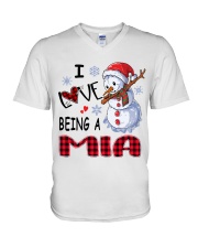 I Love Being A Mia - Xmas V-Neck T-Shirt tile