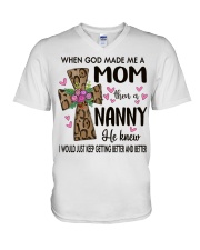 Mom Then A Nanny - Cross V-Neck T-Shirt tile