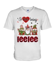 I Love Being Leelee - R V-Neck T-Shirt tile