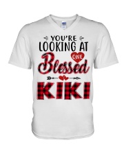 One Blessed Kiki - Red V-Neck T-Shirt tile