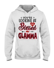 One Blessed Glamma - Red Hooded Sweatshirt tile