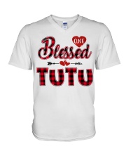 Blessed Tutu - Red V-Neck T-Shirt tile