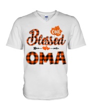 Blessed Oma - Autumn V-Neck T-Shirt tile