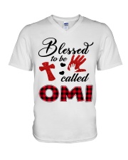 Blessed To Be Called Omi - Red V-Neck T-Shirt tile