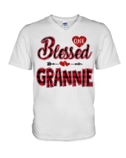 Blessed Grannie - Red V-Neck T-Shirt tile