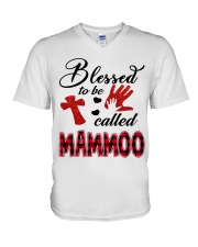 Blessed To Be Called Mammoo - Red V-Neck T-Shirt tile