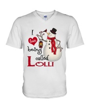 I Love Being Called Lolli- Xmas V-Neck T-Shirt tile