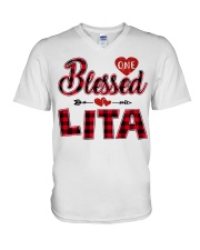 Blessed Lita - Red V-Neck T-Shirt tile