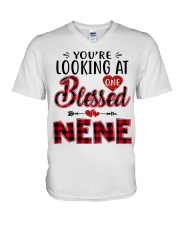 One Blessed Nene - Red V-Neck T-Shirt tile