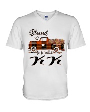 Blessed To Be Called KK - Autumn V-Neck T-Shirt tile