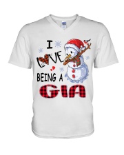 I Love Being A Gia - Xmas V-Neck T-Shirt tile