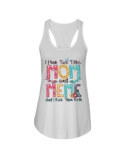 I have two titles mom and meme w Ladies Flowy Tank tile