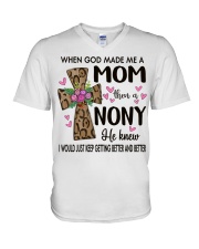 Mom Then A Nony - Cross V-Neck T-Shirt tile