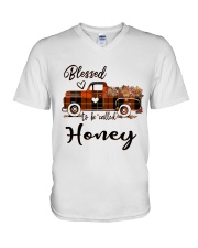 Blessed To Be Called Honey - Autumn V-Neck T-Shirt tile