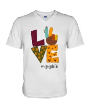 Love Gigi Life - Tur Hand V-Neck T-Shirt tile