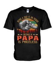 Being A Papa Is Priceless V-Neck T-Shirt tile