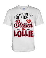 One Blessed Lollie - Red V-Neck T-Shirt tile