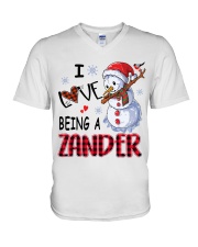 I Love Being A Zander - Xmas V-Neck T-Shirt tile