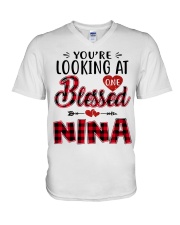 One Blessed Nina - Red V-Neck T-Shirt tile