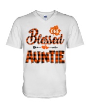Blessed Auntie - Autumn V-Neck T-Shirt tile