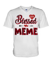 Blessed Meme - Red V-Neck T-Shirt tile