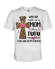 Mom Then A Tutu - Cross 2 V-Neck T-Shirt tile