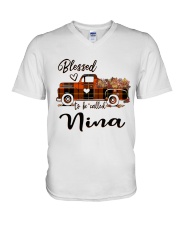 Blessed To Be Called Nina - Autumn V-Neck T-Shirt tile
