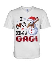 I Love Being A Gagi - Xmas V-Neck T-Shirt tile