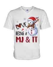 I Love Being A Mj & Tt - Xmas V-Neck T-Shirt tile