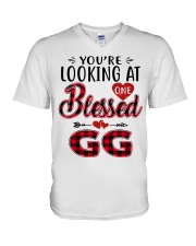 One Blessed Gg - Red V-Neck T-Shirt tile