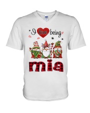 I Love Being Mia - R V-Neck T-Shirt tile